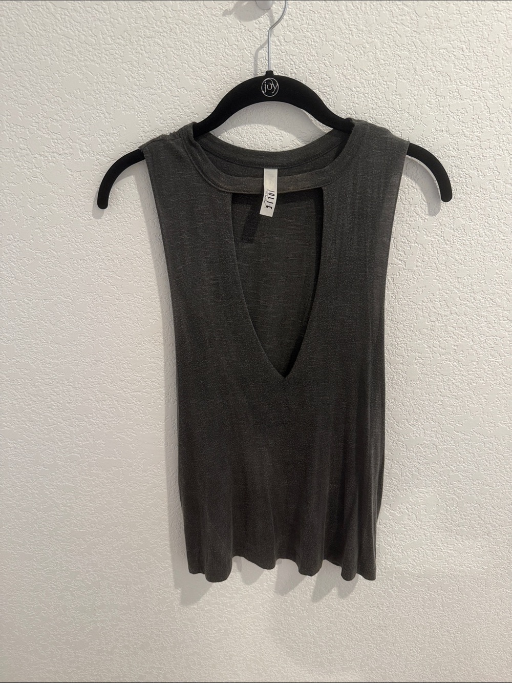 Jolie Charcoal Deep V Sleeveless Tank Top